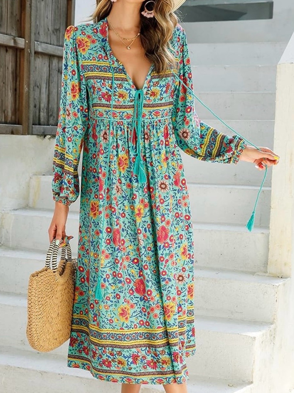 R.Vivimos Bohemian Midi Dresses
